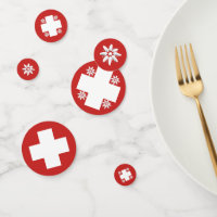 Swiss flag and edelweiss