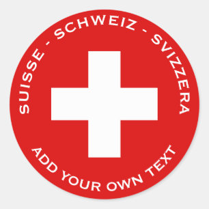Swiss Flag Classic Round Sticker