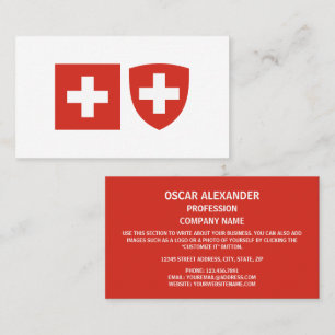 Swiss Flag & Coat of Arms, Flag of Switzerland Business Card