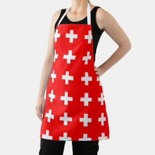 Swiss Flag Colours of Switzerland Fondue Party Apron