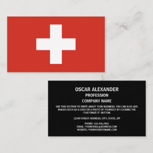 Swiss Flag, Flag of Switzerland Business Card