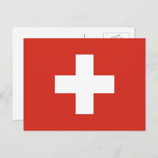 Swiss Flag, Flag of Switzerland Postcard (Front/Back)