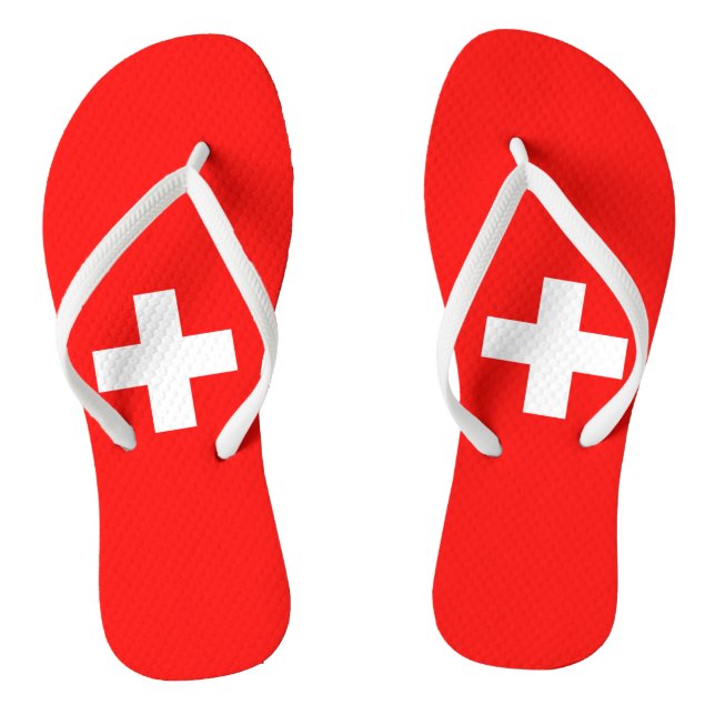 Swiss flag flip flops (Footbed)