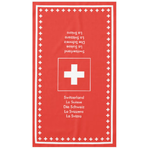 Swiss Flag - Fondue Cheese Party Dinner Tablecloth