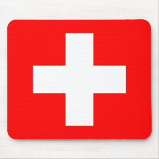 Swiss Flag I Love Switzerland Red and White Mouse Mat