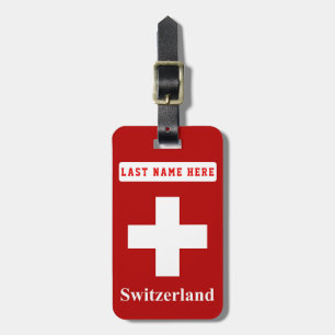 Swiss Flag Luggage Tag (add your address on back)