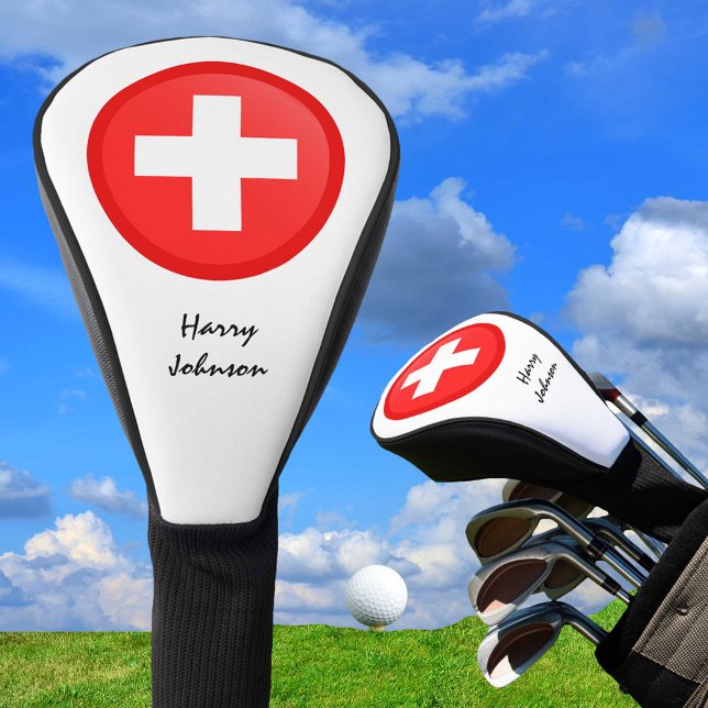Swiss Flag & Monogrammed Golf Clubs Covers Cross (Creator Uploaded)