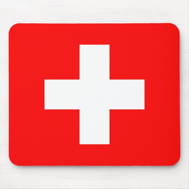 Swiss Flag Mouse Mat (Front)