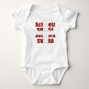 Swiss Flag of Switzerland Official languages Gift Baby Bodysuit