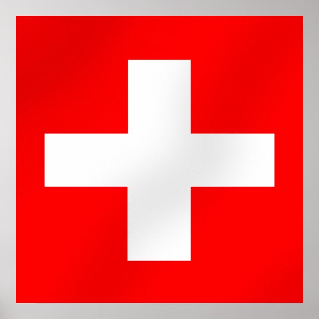 Swiss flag of Switzerland Suisse Svizra gifts Poster (Front)