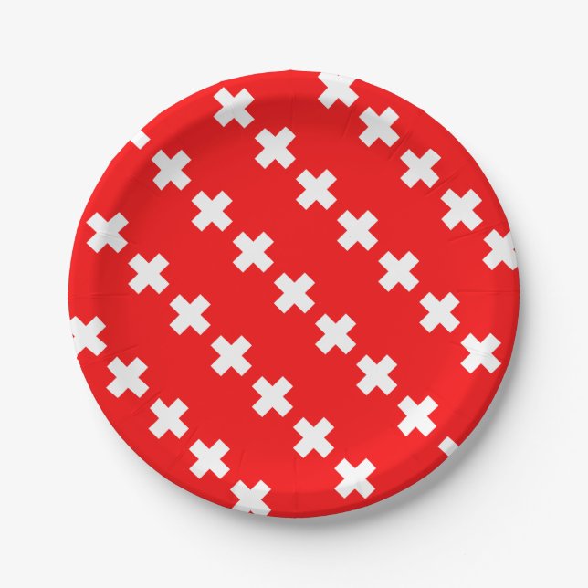 Swiss Flag Paper Plate (Front)