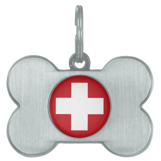 Swiss Flag Pet Name Tag (Front)