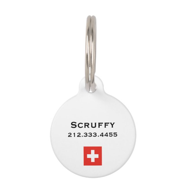 Swiss Flag Pet Tag (Back)