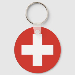 Swiss Flag Red Cross Key Ring