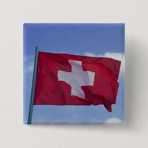 Swiss Flag RF) 15 Cm Square Badge