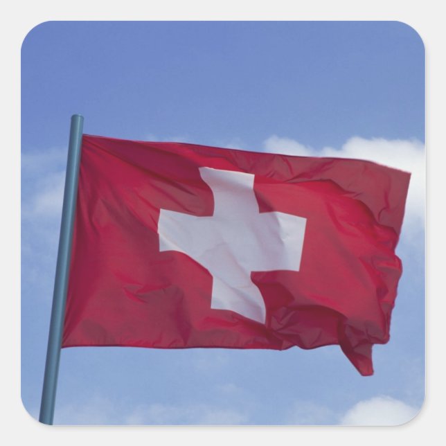 Swiss Flag RF) Square Sticker (Front)