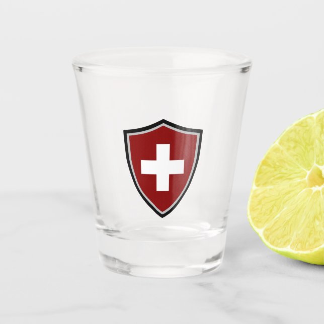 Swiss flag shot glass (Front)