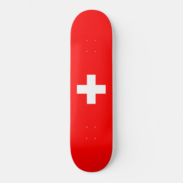 Swiss Flag Skateboard (Front)