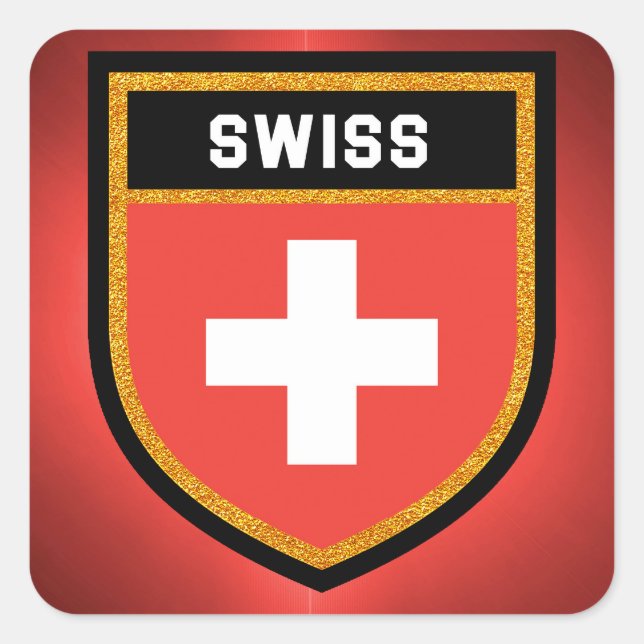 Swiss Flag Square Sticker (Front)