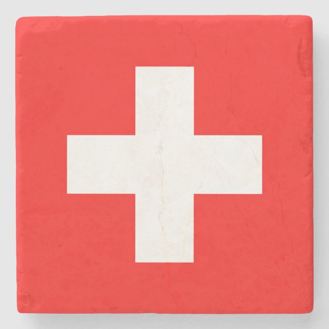 Swiss flag stone coaster (Front)
