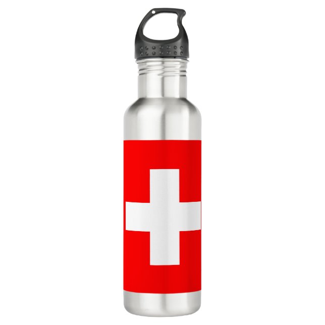 Swiss Flag (Switzerland) 710 Ml Water Bottle (Front)