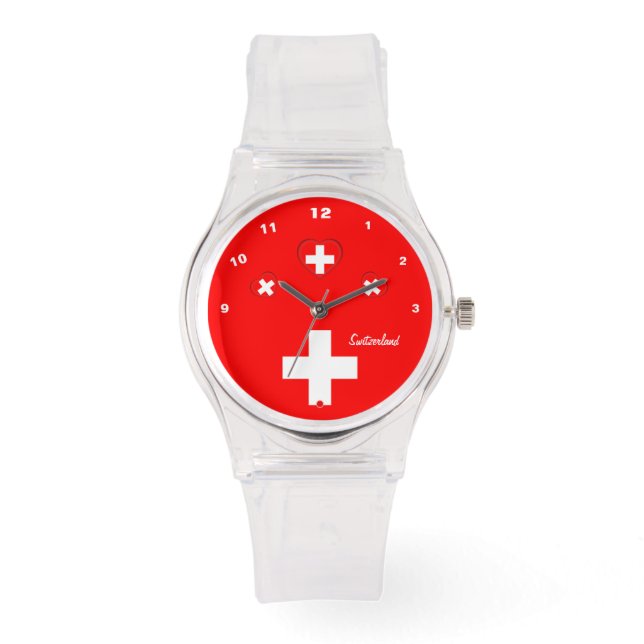 Swiss Flag & Switzerland fashion patriot /sports Watch (Front)