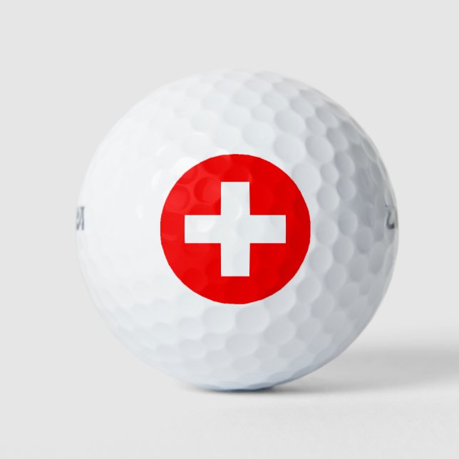 Swiss Flag (Switzerland) Golf Balls (Front)