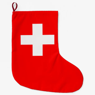 Swiss Flag (Switzerland) Large Christmas Stocking
