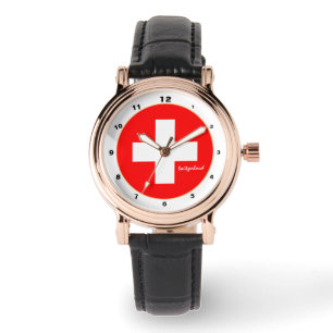 Swiss Flag & Switzerland trendy fashion /design Watch