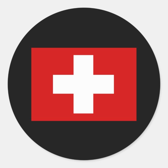 Swiss Flag T-shirts and Gifts Classic Round Sticker (Front)