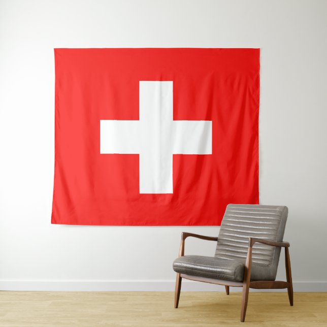 Swiss flag tapestry (In Situ (Horizontal))