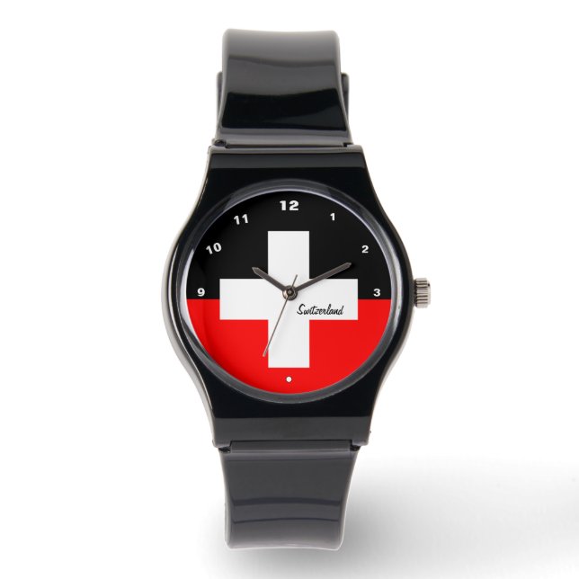Swiss Flag watch,cross, Switzerland /sports Watch (Front)