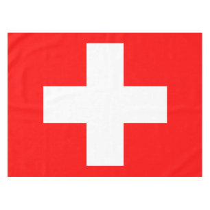 Swiss Flag (White Cross on Red) Tablecloth