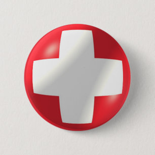 Swiss Flag With Bubble Button