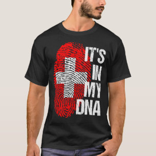 Swiss Football Fan Item Home Roots Fingerprint Dna T-Shirt