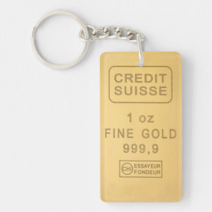 Swiss Gold Bar Key Ring
