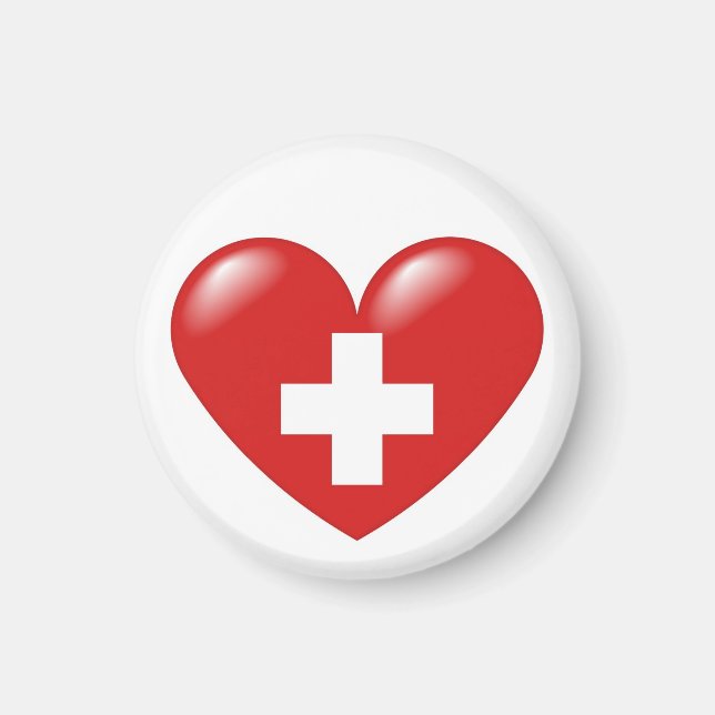 Swiss heart magnet - Schweizer Herz - Coeur suisse (Front)