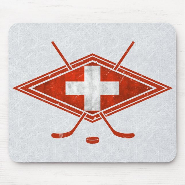 Swiss Ice Hockey Flag Switzerland Mouse Mat (Front)