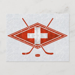 Swiss Ice Hockey Flag Switzerland Postcard