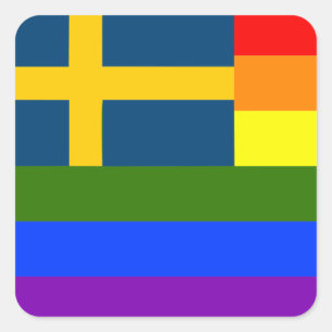 SWISS LGBT RAINBOW FLAG SWEDEN PRIDE SQUARE STICKER