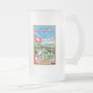 Swiss Mountain Frosted Glass Beer Mug