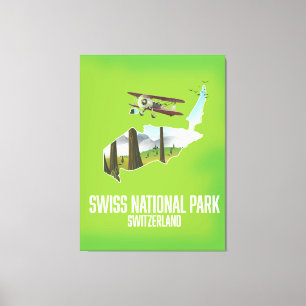 Swiss National Park , Switzerland map Canvas Print