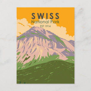 Swiss National Park Switzerland Vintage Postcard
