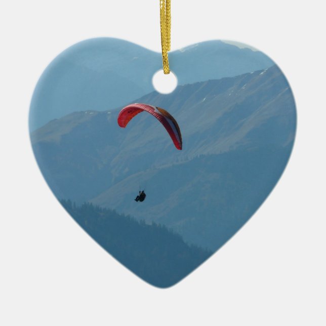 Swiss Paragliding Ceramic Tree Decoration (Front)