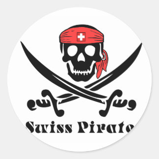 Swiss Pirate Classic Round Sticker