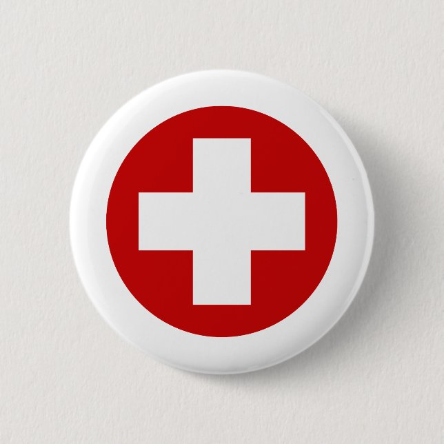 Swiss Red Cross Emergency Recovery Roundell 6 Cm Round Badge (Front)
