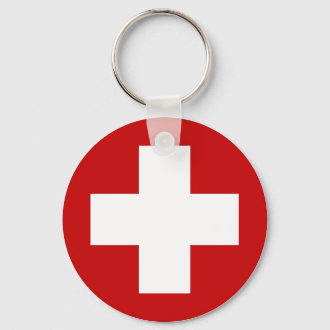 Swiss Red Cross Emergency Recovery Roundell Key Ring (Front)