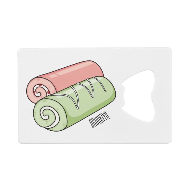 Swiss roll / roll cake cartoon illustration  (Front (Horizontal))