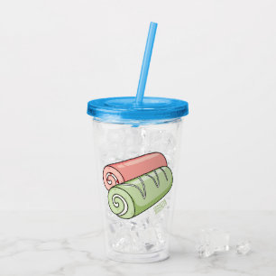 Swiss roll / roll cake cartoon illustration  acrylic tumbler