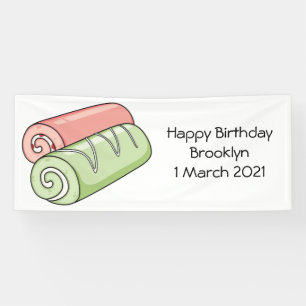 Swiss roll / roll cake cartoon illustration banner